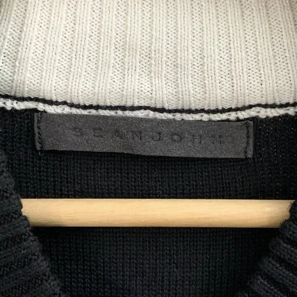 Sean John Jacket Mens XL Jacquard Zip-Up Cardigan Sweater Casual Preppy Knit - Picture 8 of 11